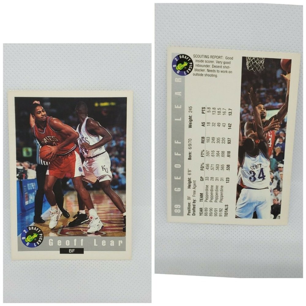 Geoff Lear 1992 Classic Draft Picks Basketball Card